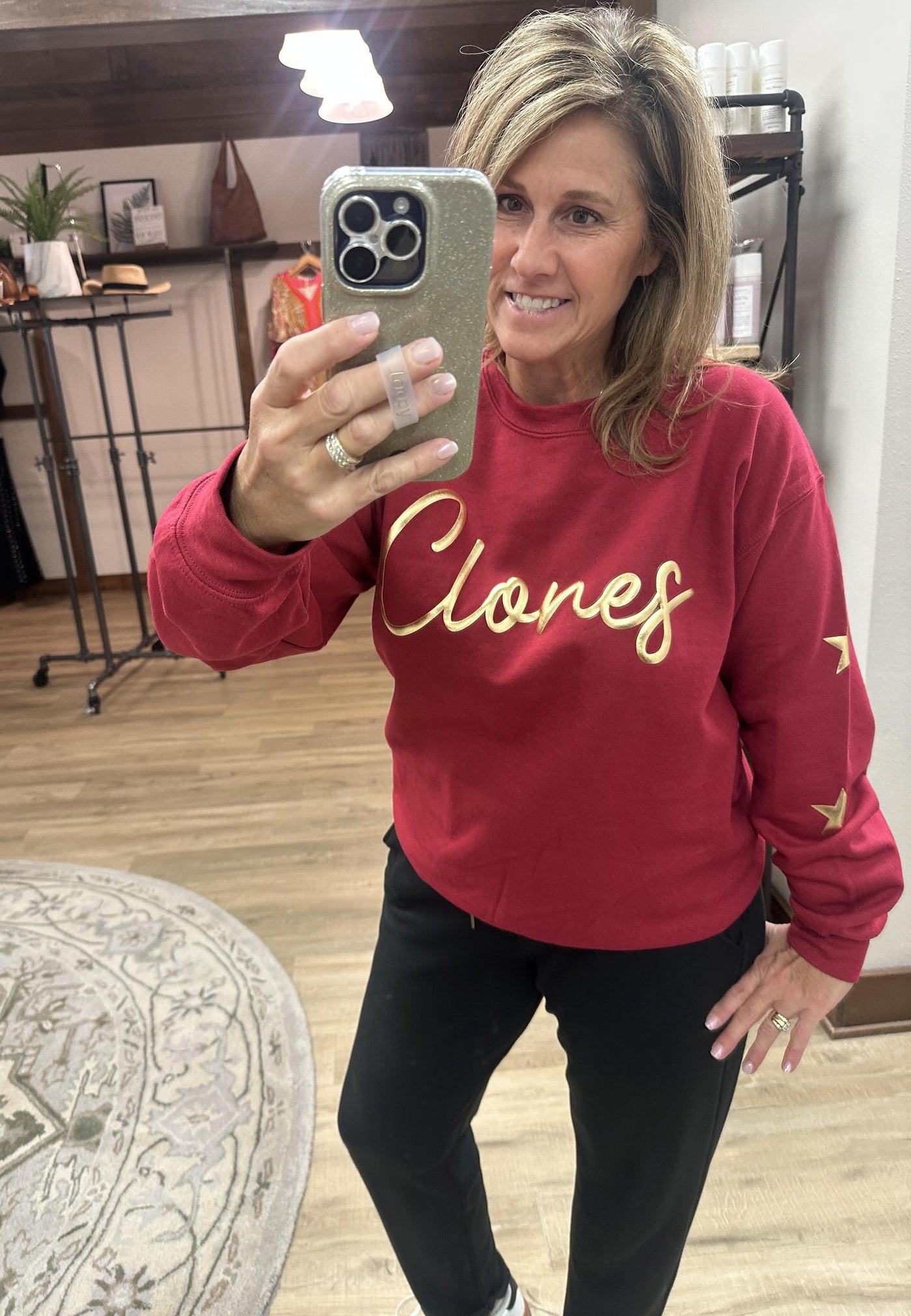 Clones Metallic Puff Crewneck Sweatshirt