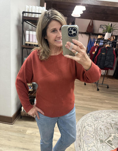 Rust Back Zip Sweater