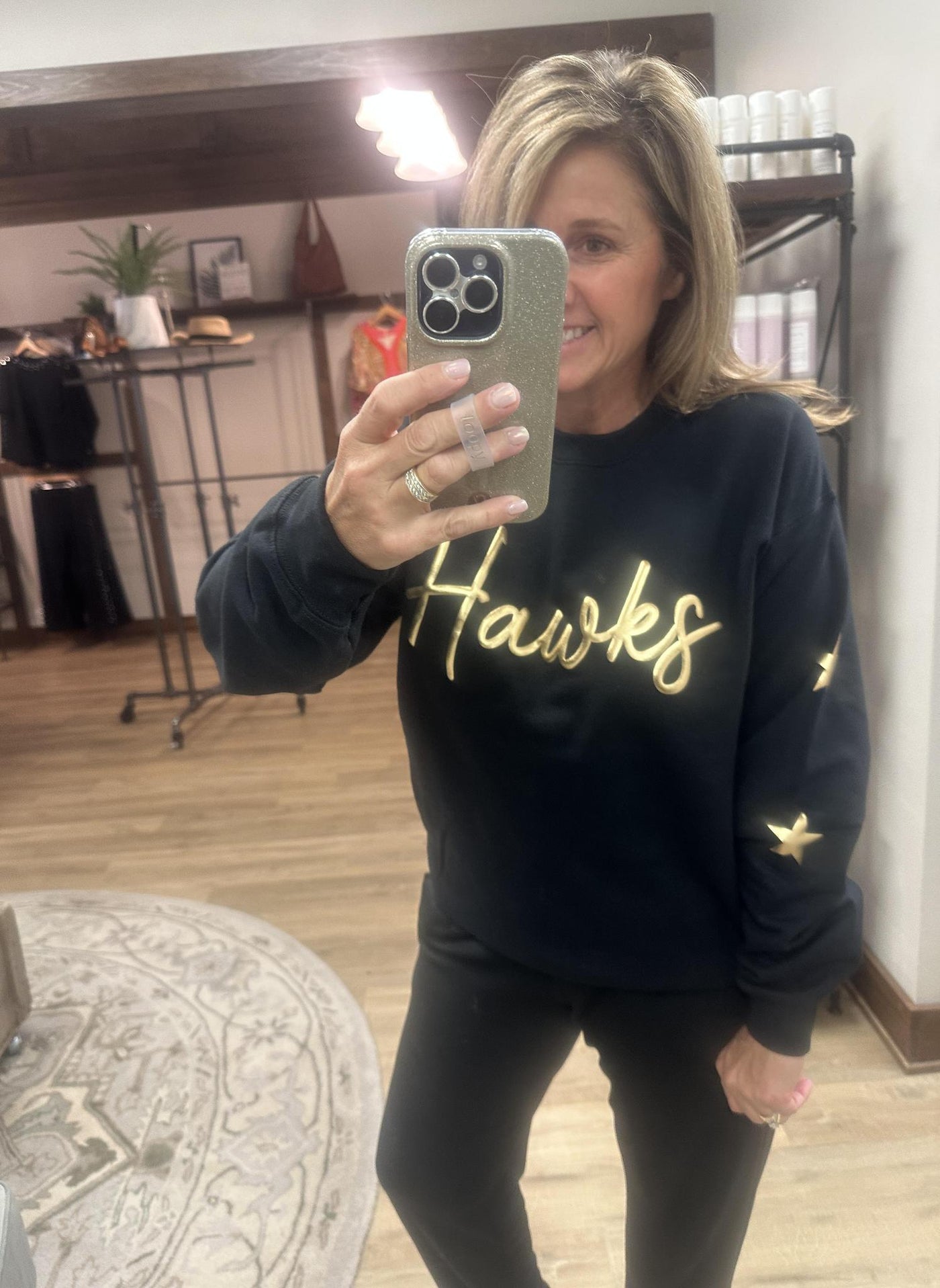 Hawks Metallic Puff Crewneck Sweatshirt