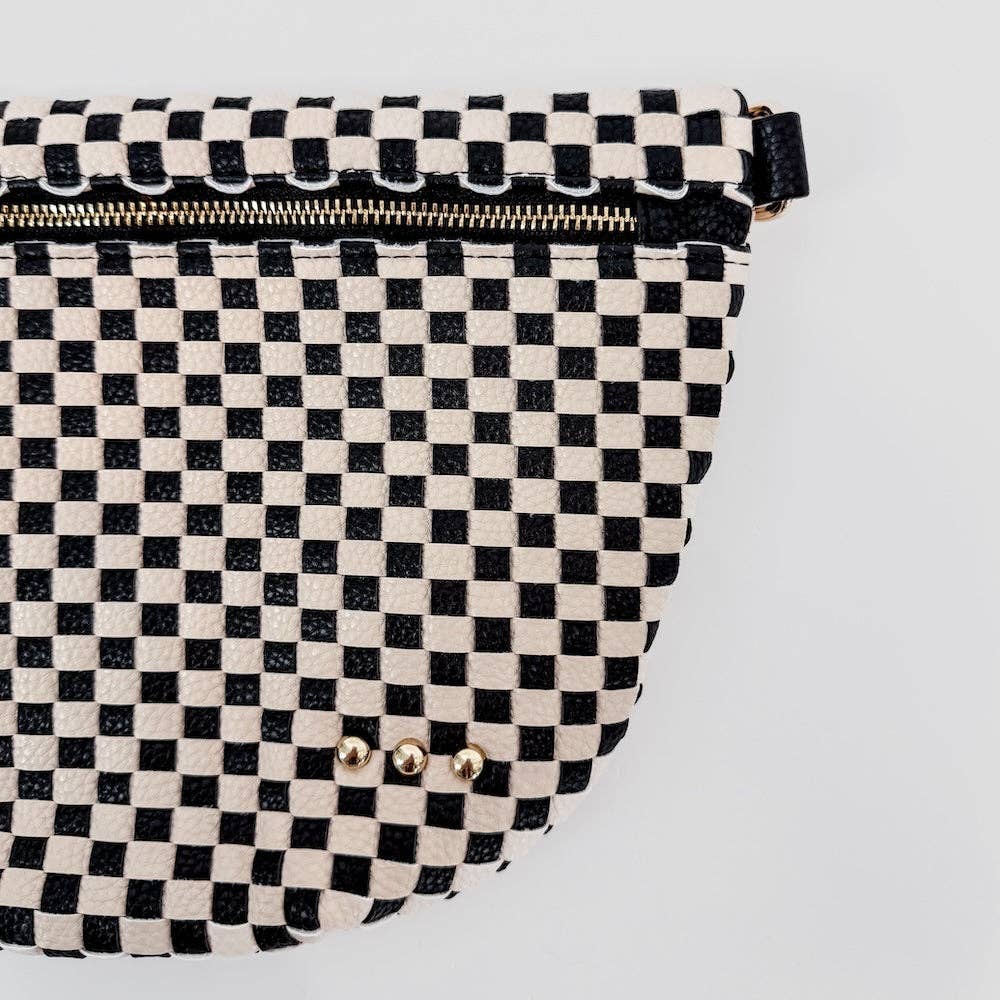 Westlyn Woven Bum Bag Checkered Black