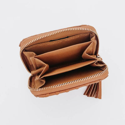 Wynona Woven Wallet: Checkered Coffee