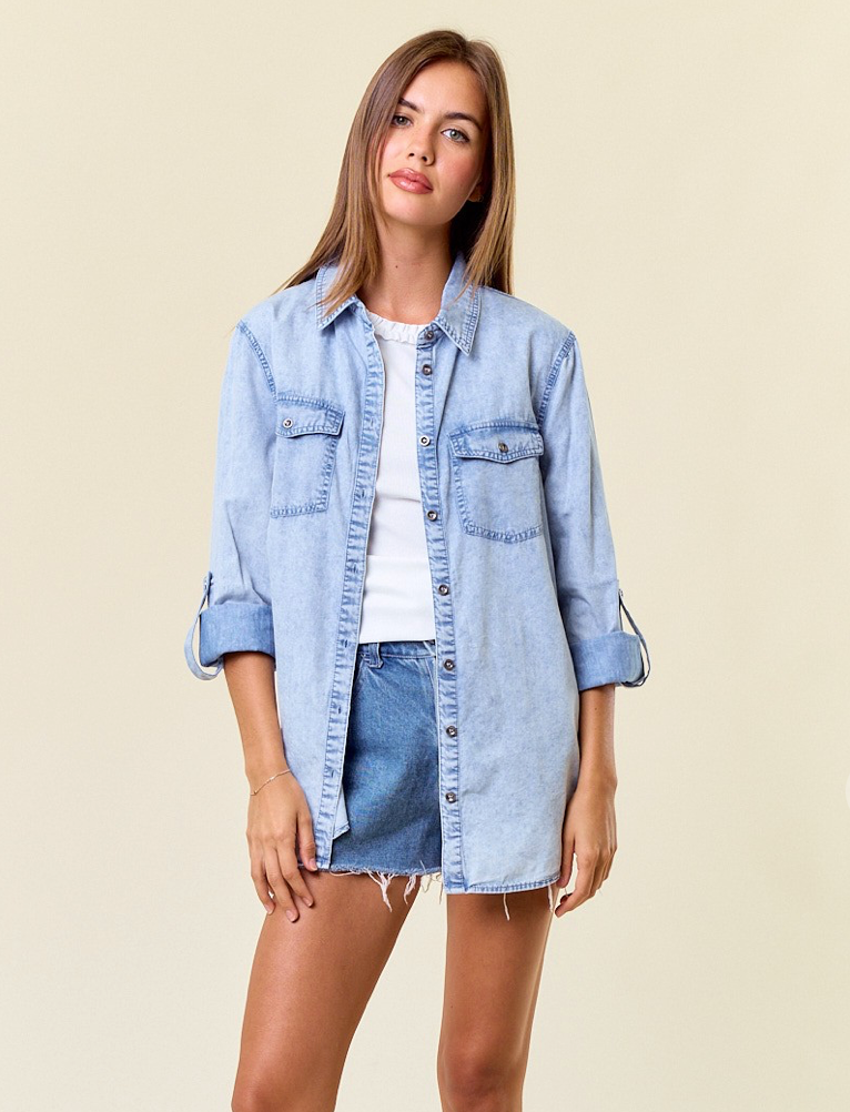 Lt Denim Chambray Top