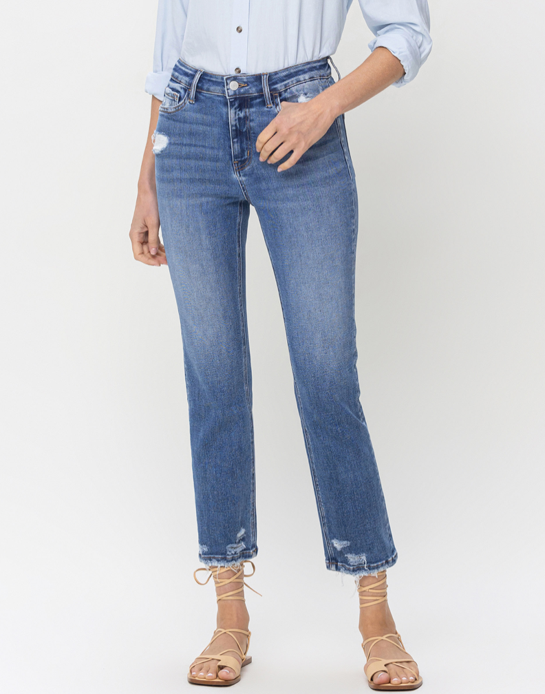 Loveret HIGH RISE SLIM STRAIGHT JEANS