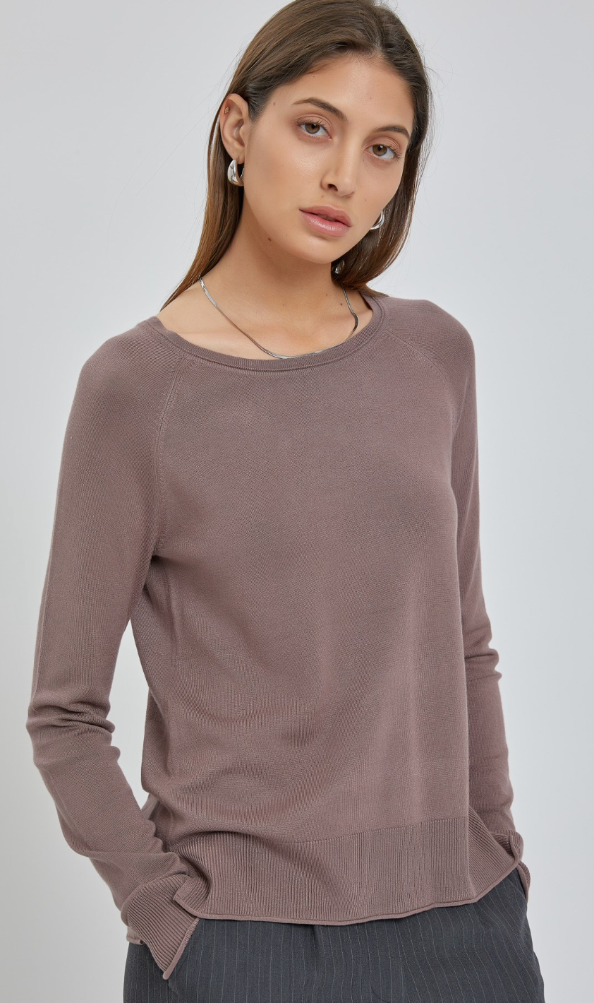 Mocha Round Neck Sweater