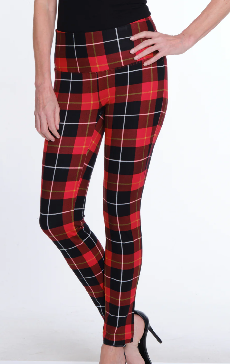 WIDE BAND PULL-ON PRINT PONTE ANKLE LEGGING