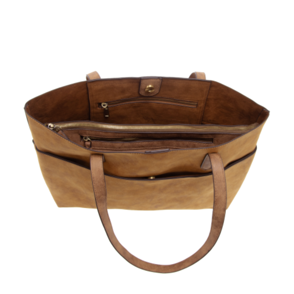 CAMEL DANICA TOTE W/ LAPTOP SLEEVE