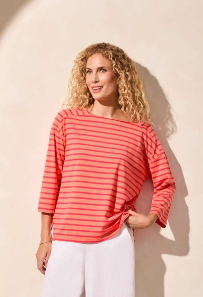 Tribal STRIPE JERSEY BOAT NECK