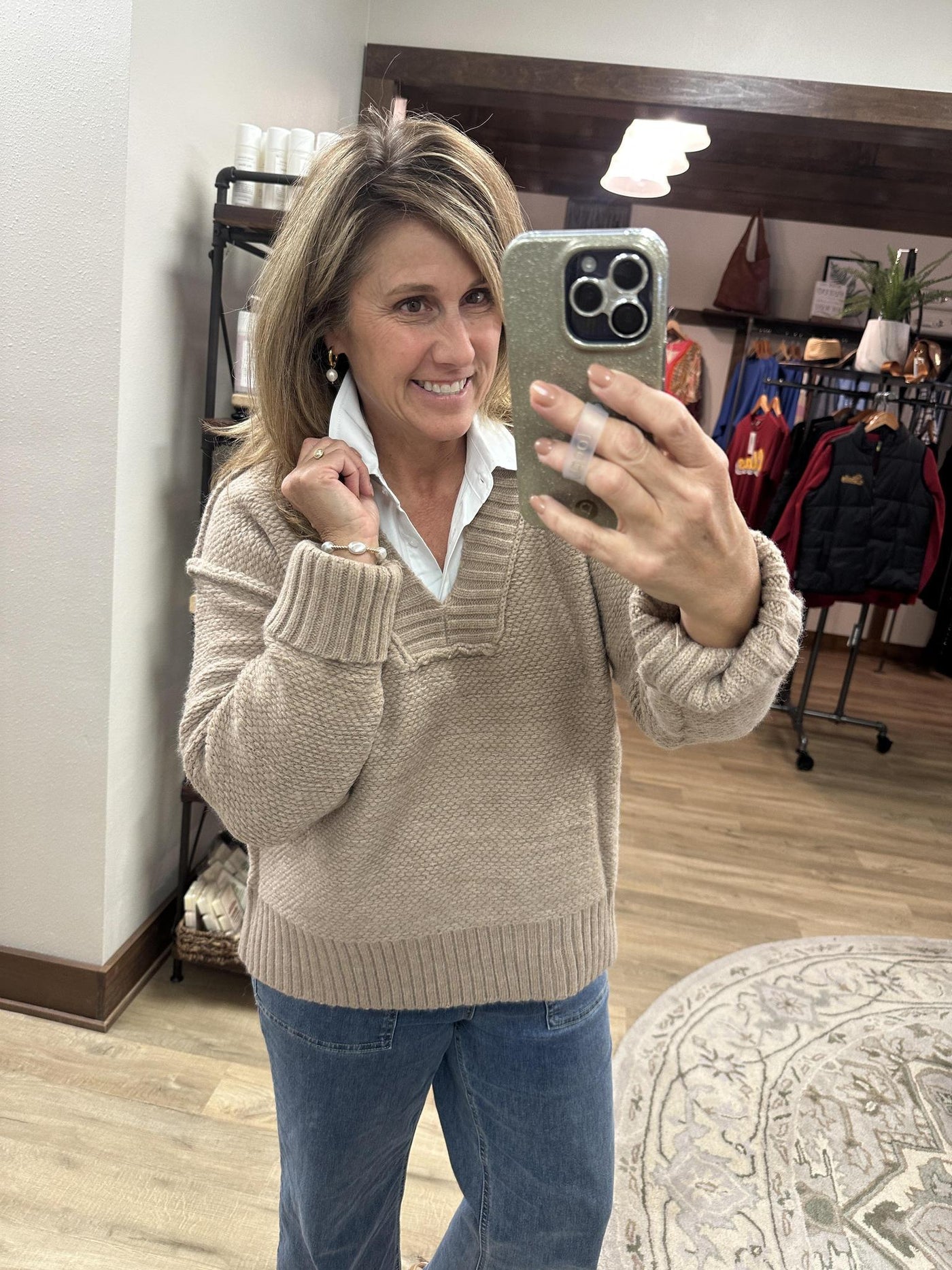 Latte V neck Sweater