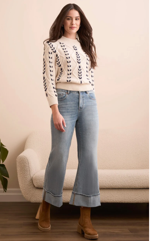 Tribal Brooke Cuffed Palozzo Jean