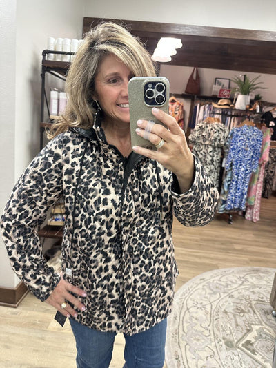 Reversible Leopard Zip Up Jacket