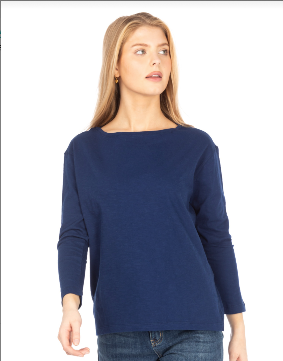 Relaxed Fit LS Tee-NAvy