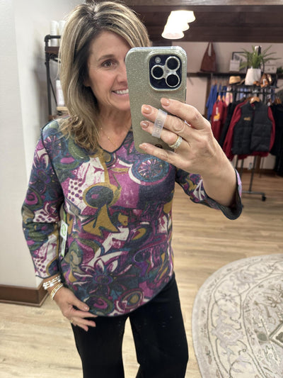 Trisha tyler Reversible V Neck-Floral