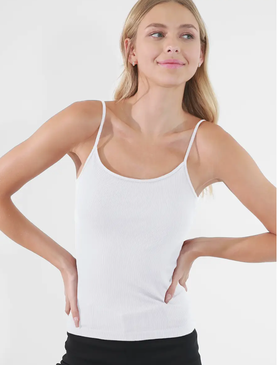 Nikibiki White Ribbed Cami