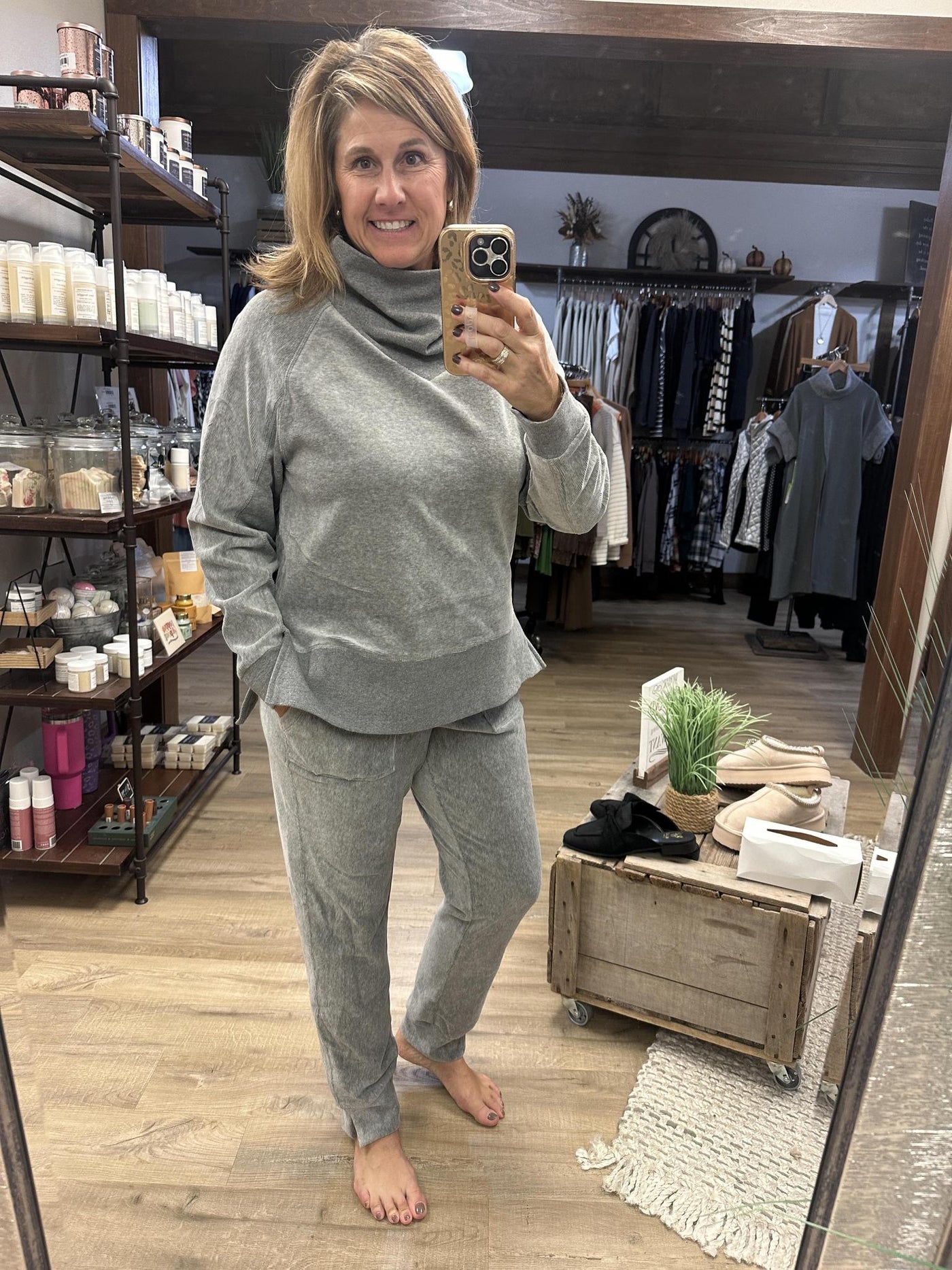 Gray Slit Leg jogger