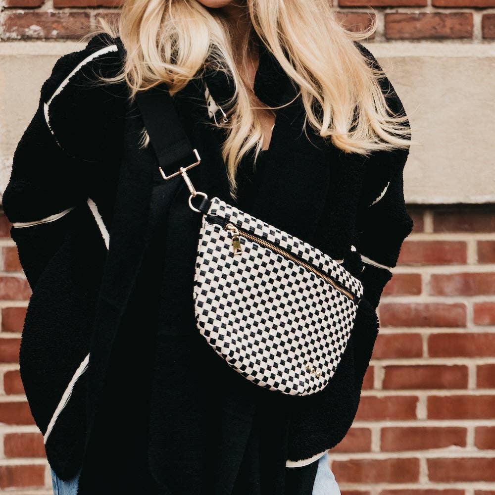 Westlyn Woven Bum Bag Checkered Black