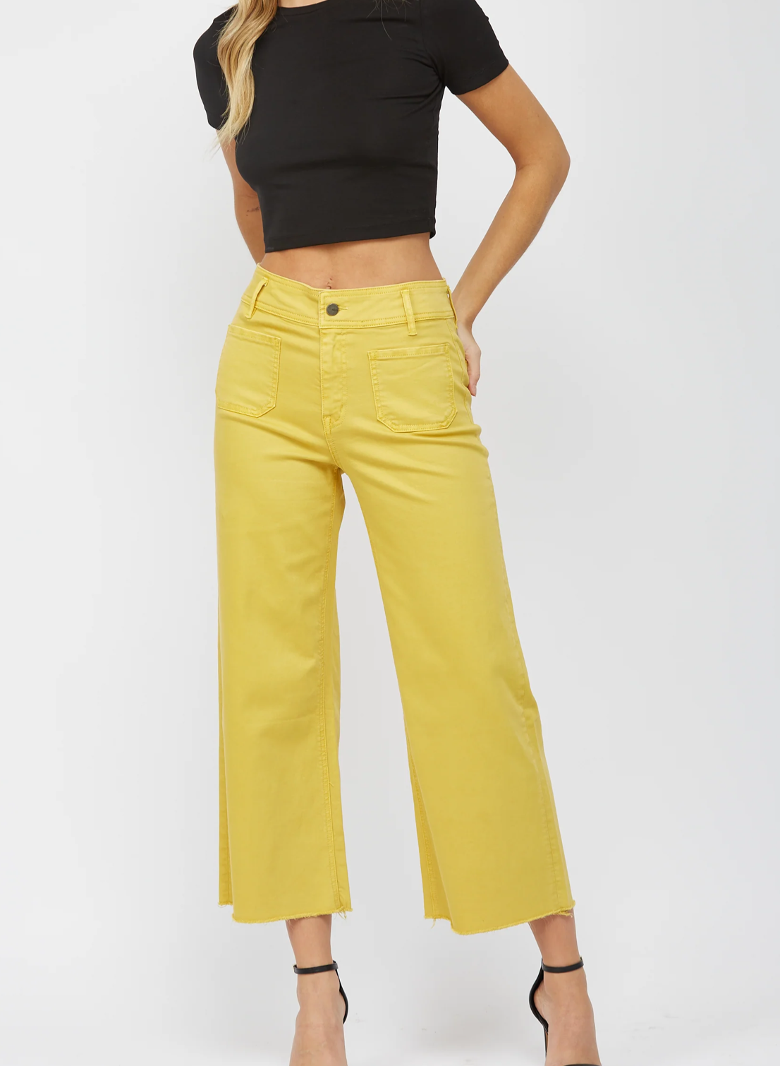 Mica Mustard Crop Wide Leg