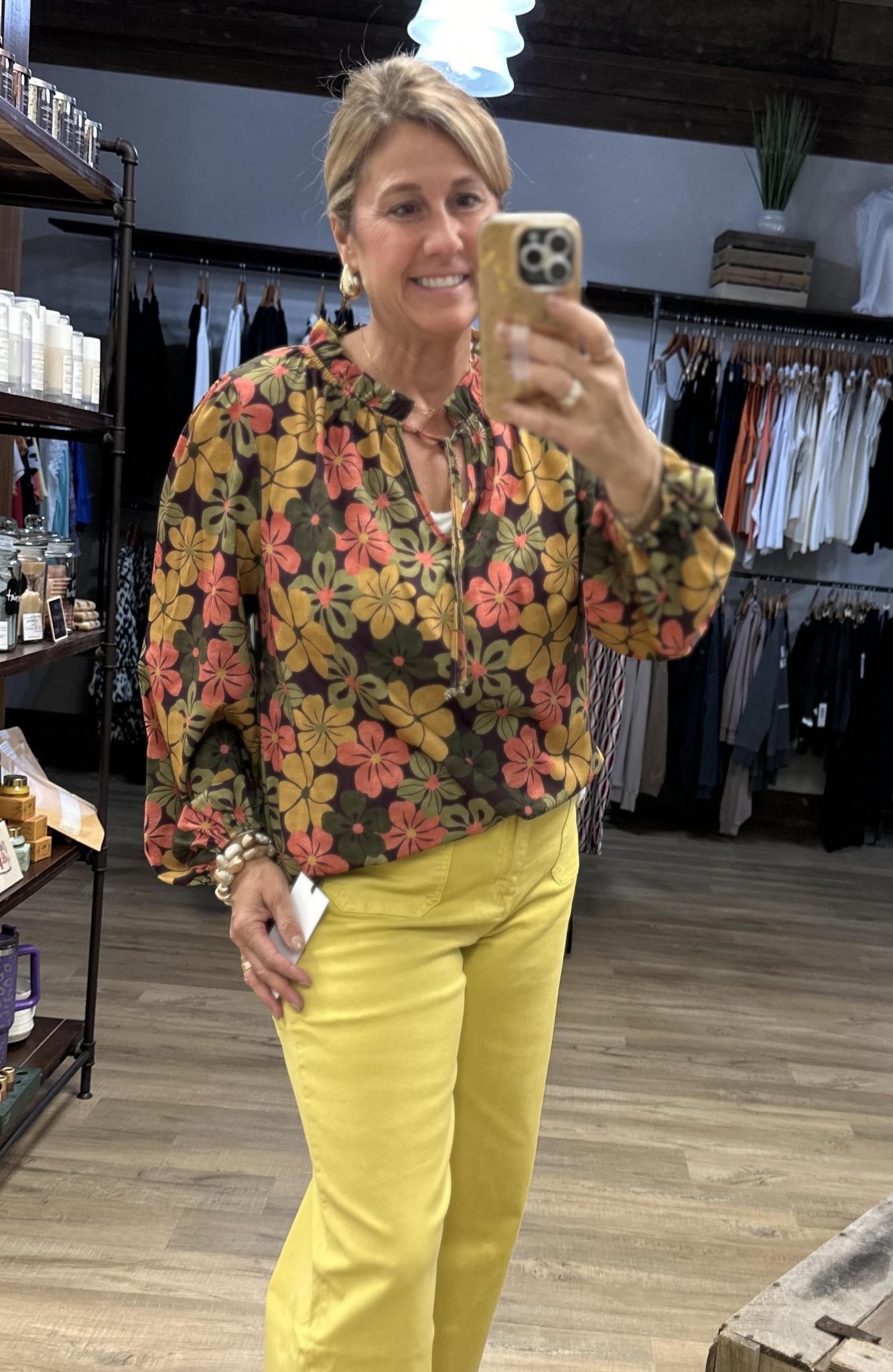 Fall Floral Blouse