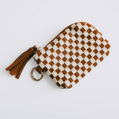 Paris Card Wallet: Woven Checkered Black