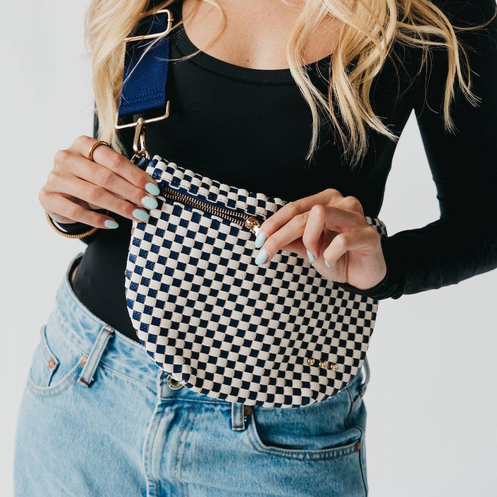Westlyn Woven Bum Bag Checkered Black