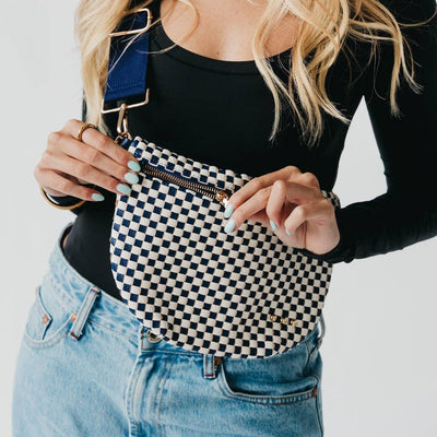 Westlyn Woven Bum Bag Checkered Black