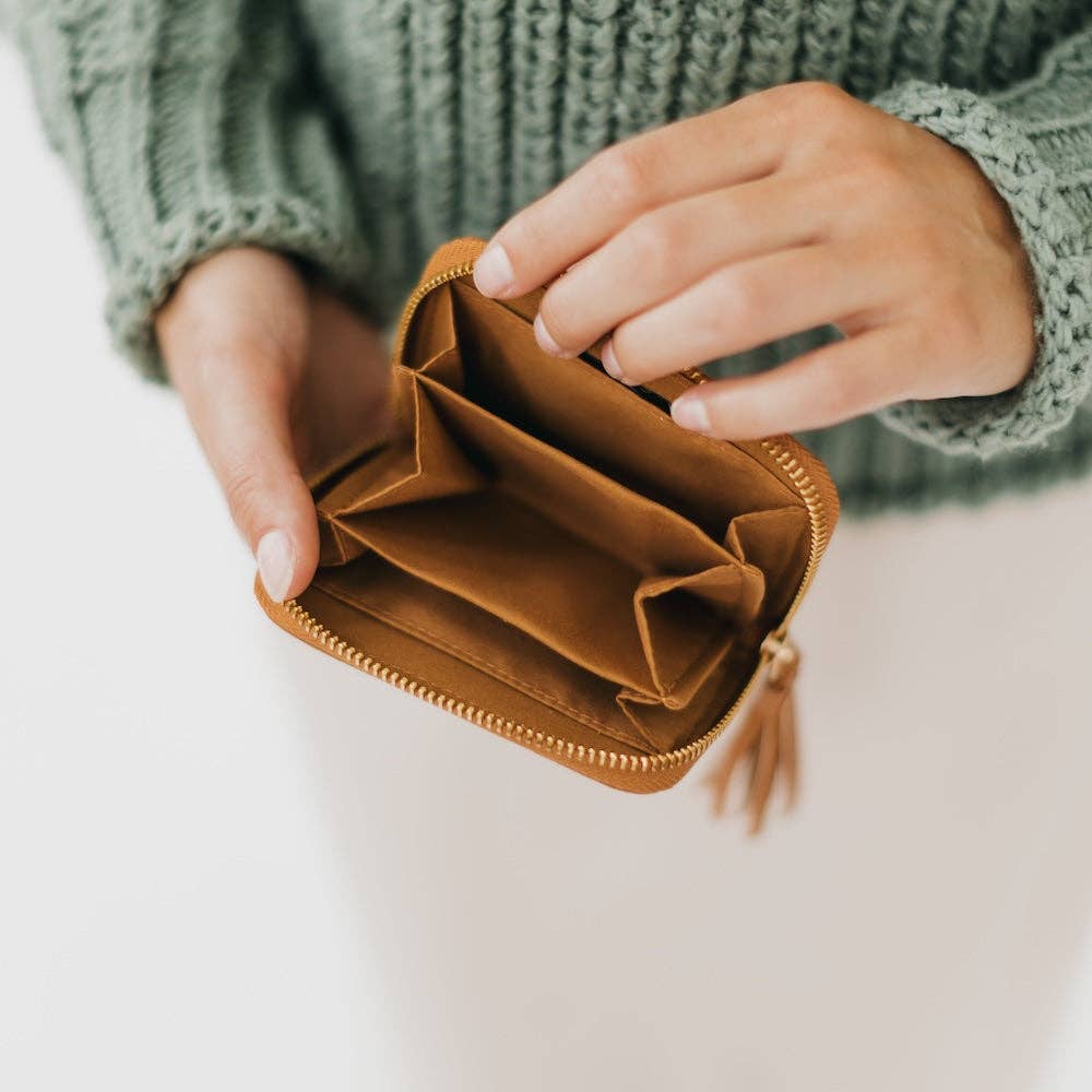 Ava Accordion Zip Around Wallet Wholesale: Brown