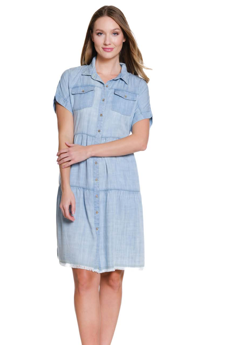 Multiples Tencel Tiered Dress