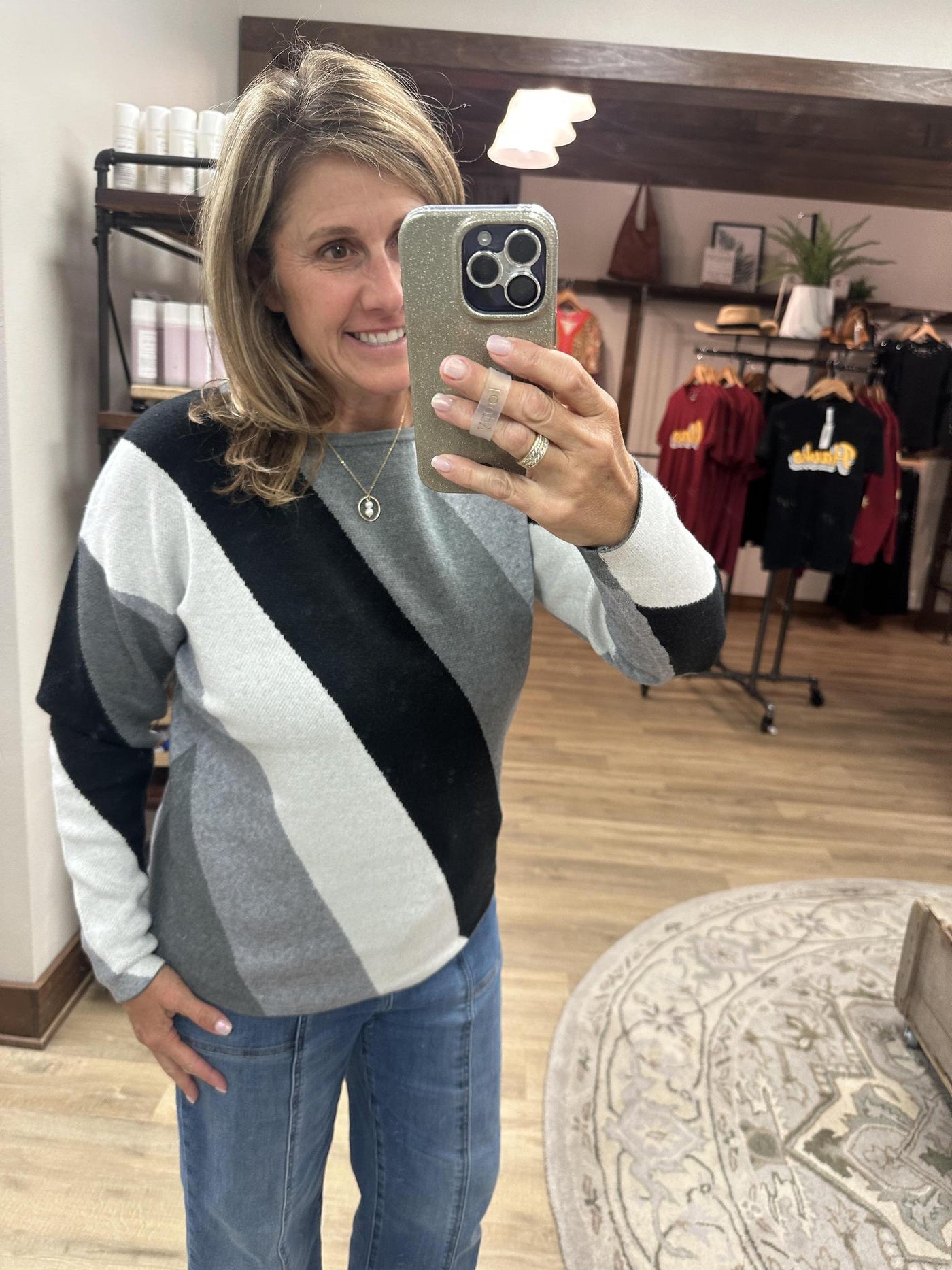 Black/Gray Wave Sweater
