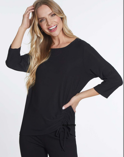 3/4 Sleeve Black drawstring top