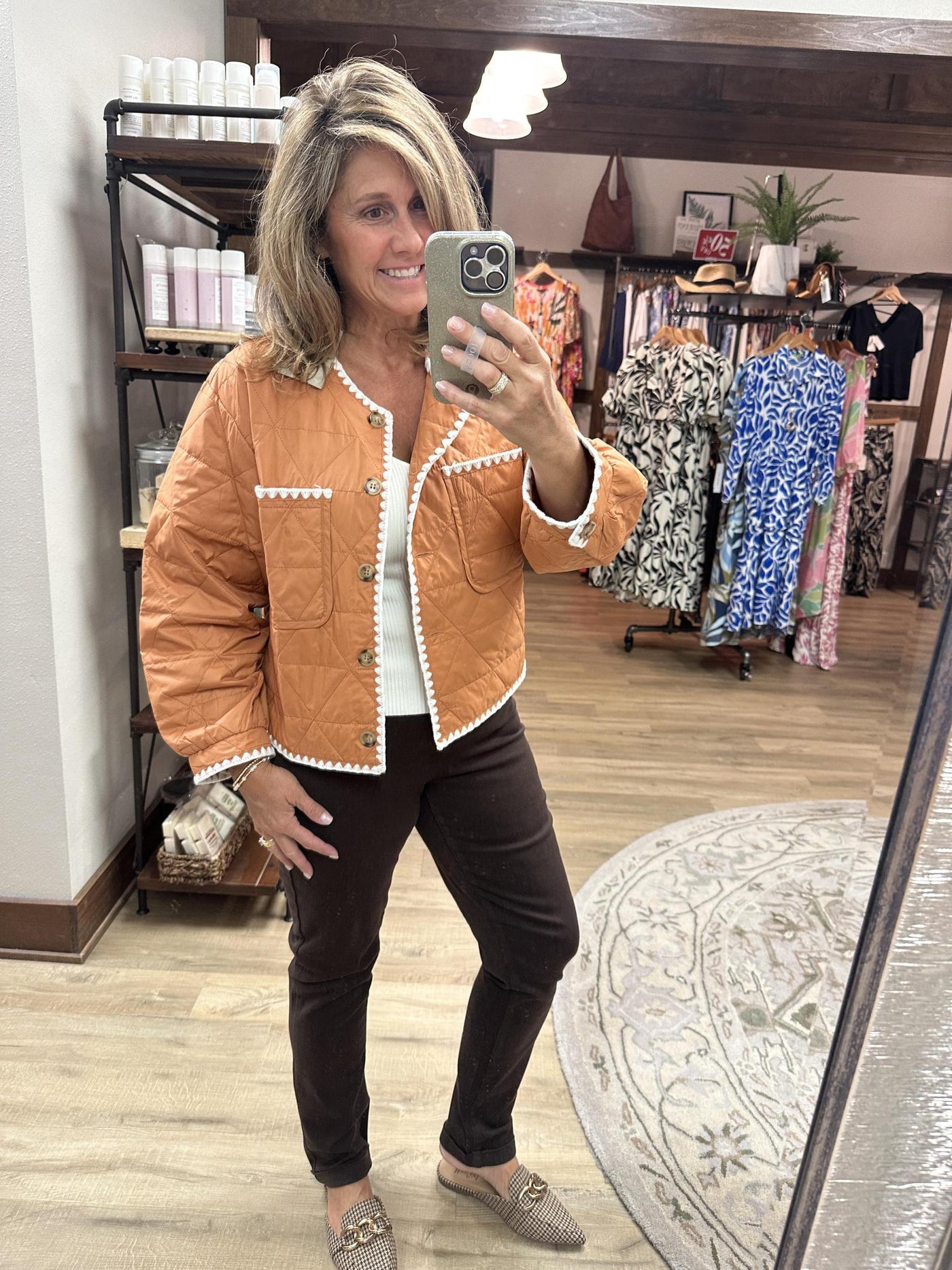 Scallop Trim Quilted Jacket