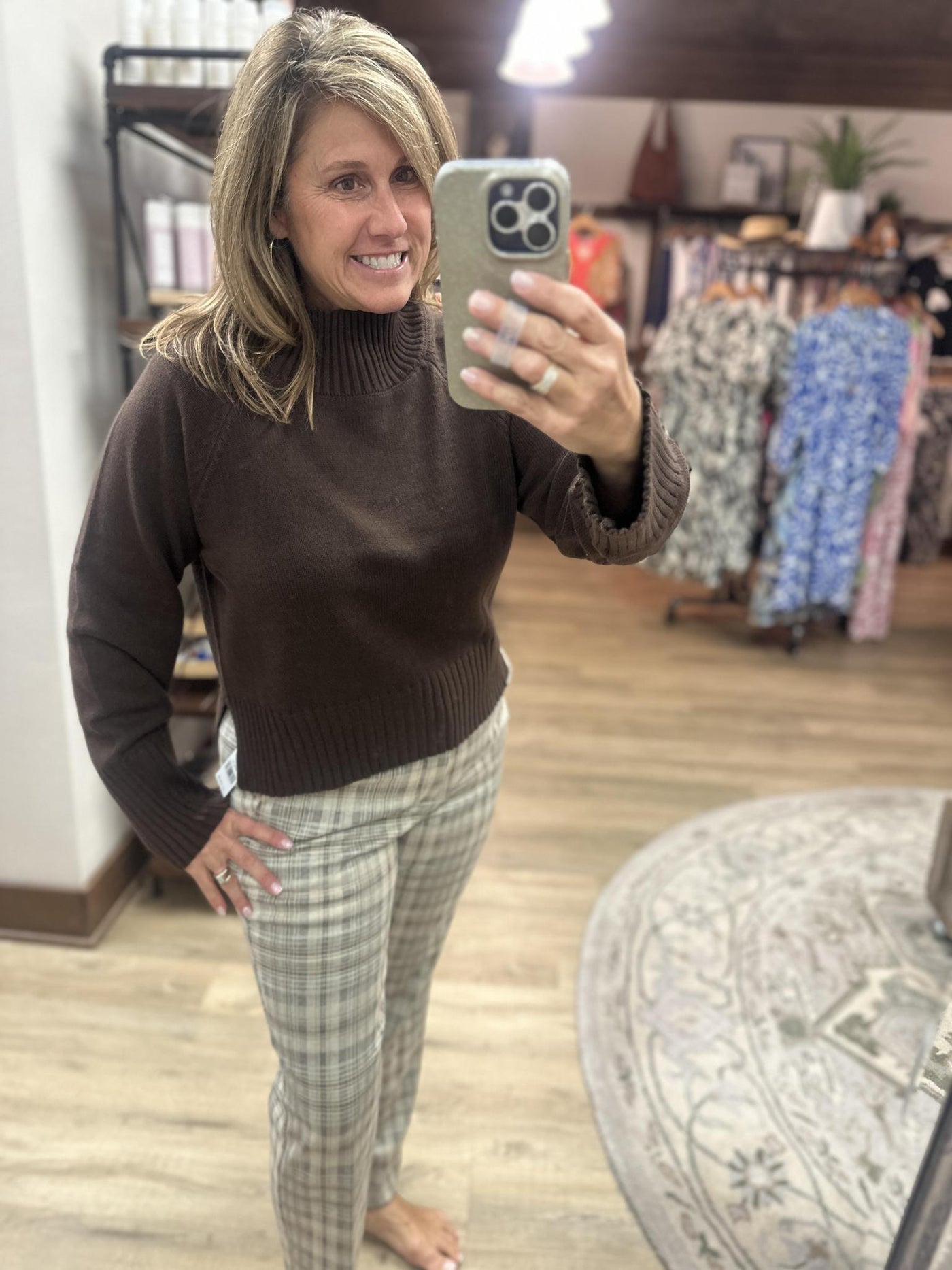 Chocolate Mock Neck Sweater
