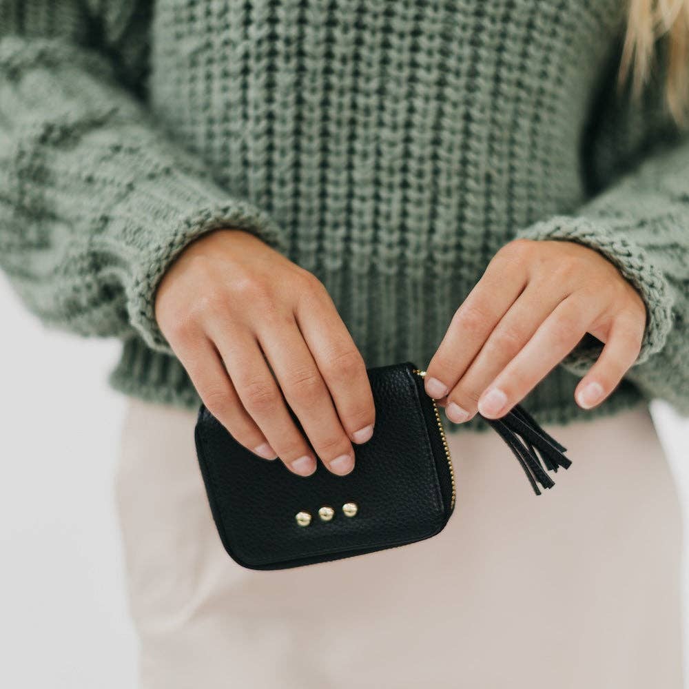 Ava Accordion Zip Around Wallet Wholesale: Brown