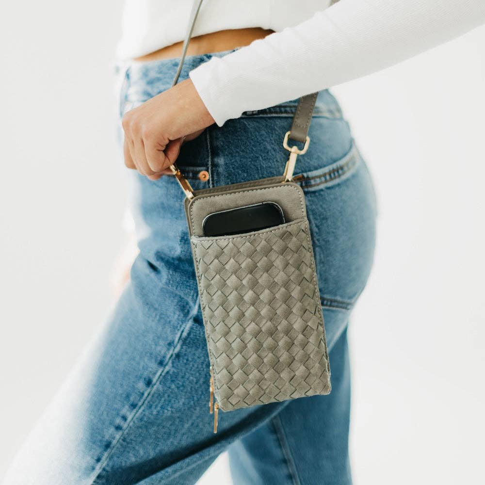 Woven Double Duty Phone Bag Woven Gray