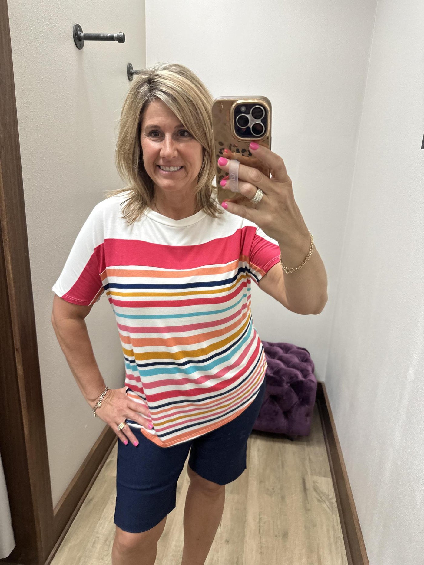 Multi Stripe Mixed Top