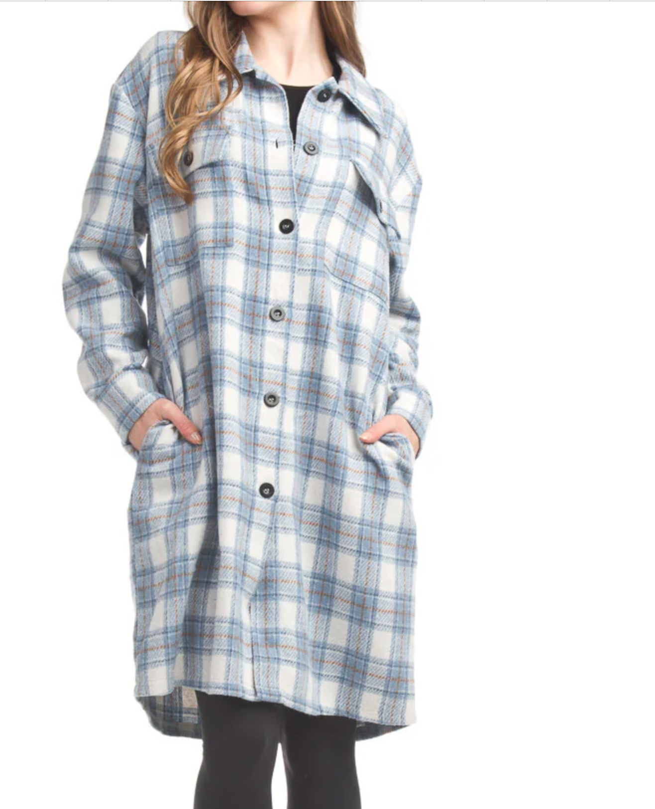 Kellie Blue Plaid Shacket