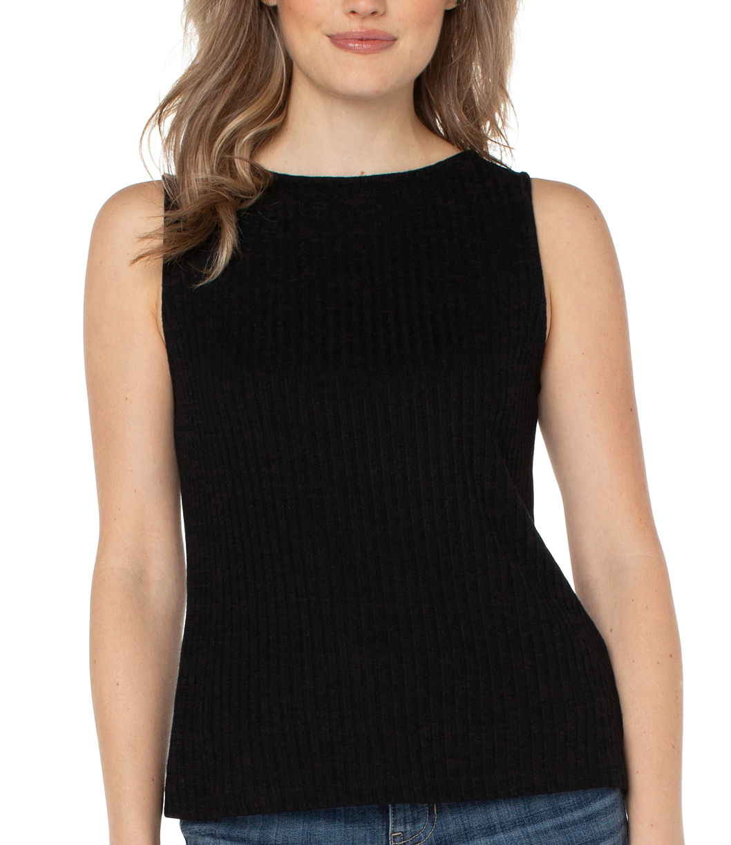 Liverpool Sleeveless Knit Tank-Black