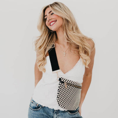 Westlyn Woven Bum Bag Checkered Black