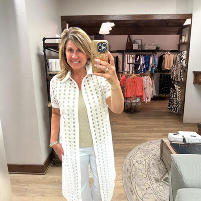 Eyelet White Duster