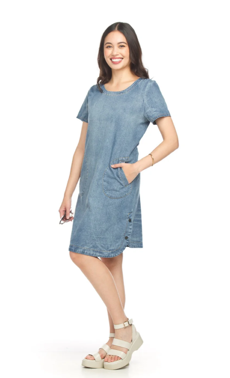 Short Sleeve Denim Dress