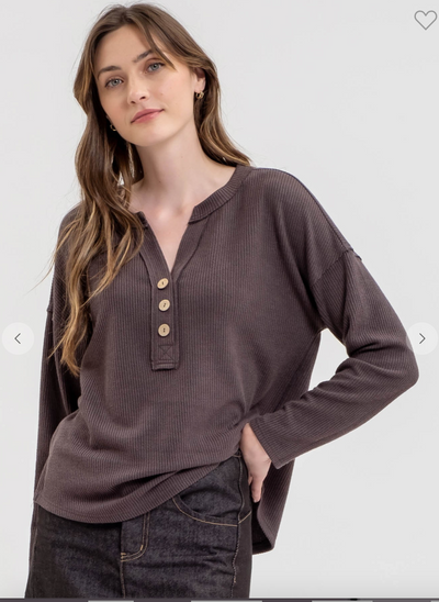 Charcoal V Neck Thermal