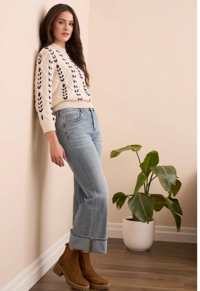 Tribal Brooke Cuffed Palozzo Jean