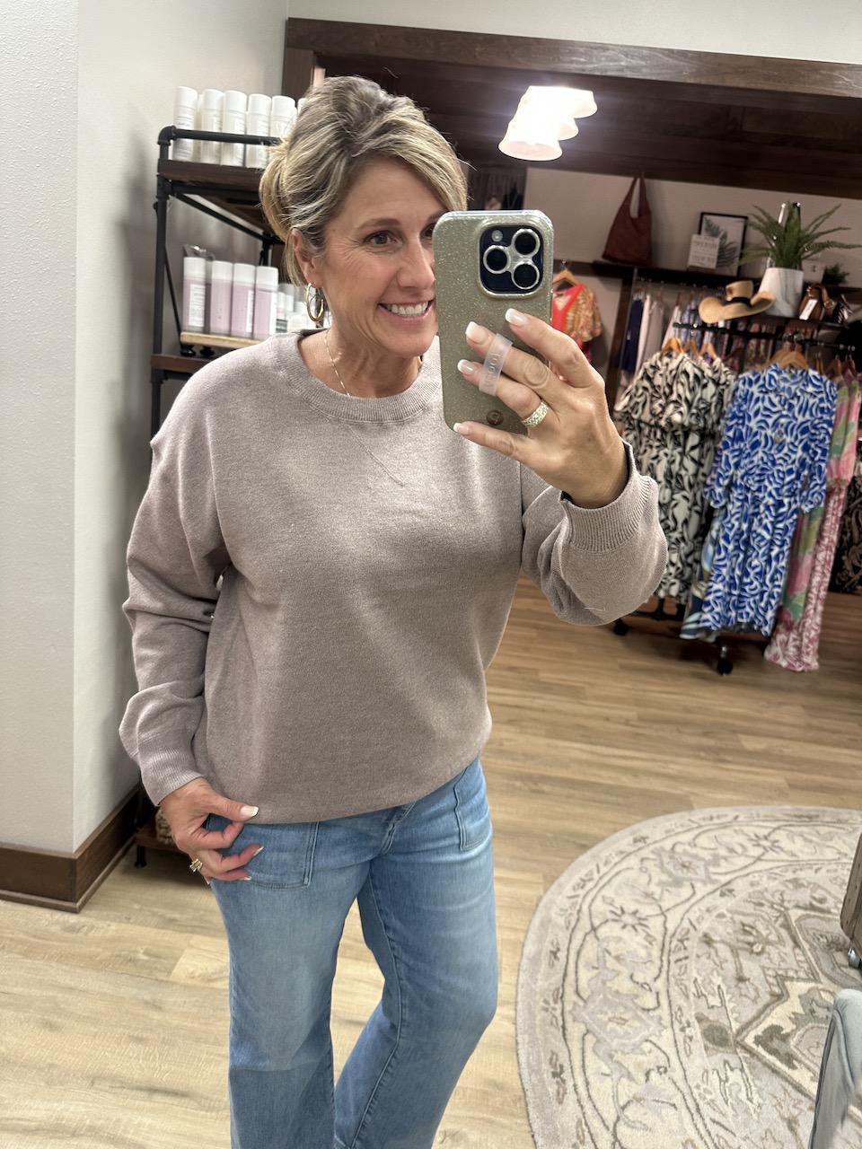 Mocha Crewneck Sweater