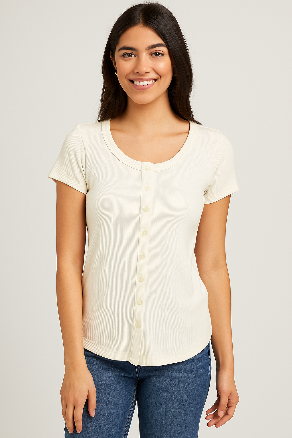 Kellie Button-Up Rib Top