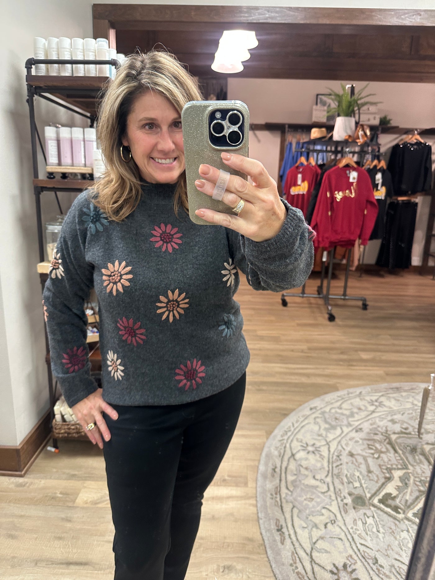 Charlie B sweater w/embroidery