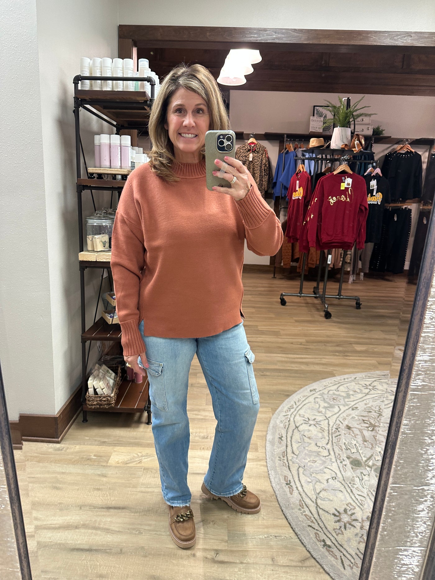 Copper Mock Neck Pull over