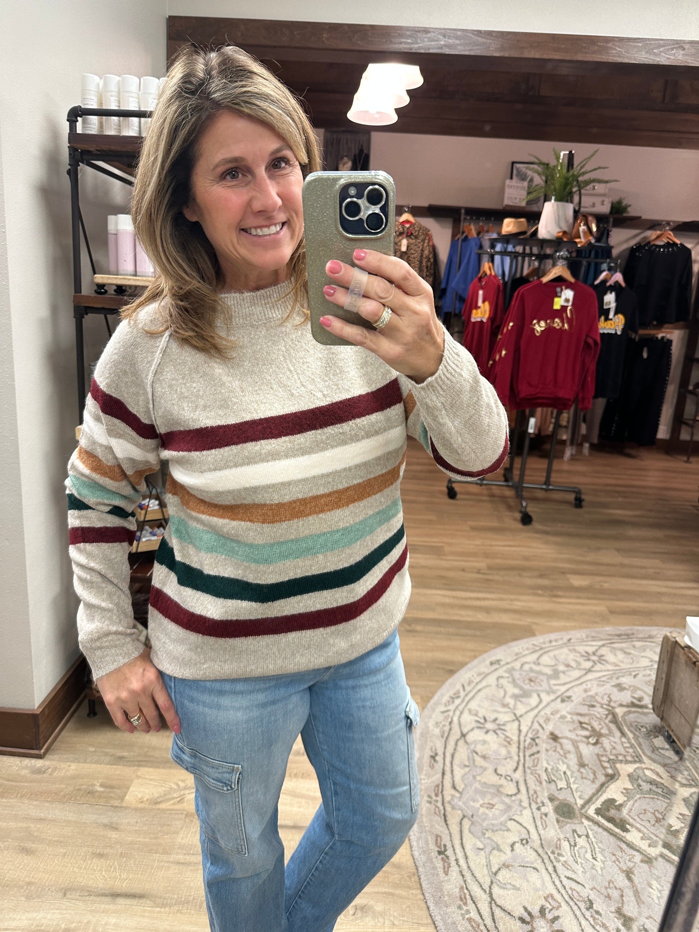 Taupe Multi Color Fall Stripe