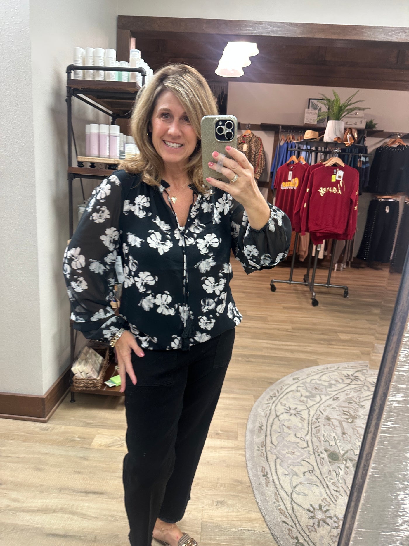 Liverpool Popover Shirred Woven Blouse