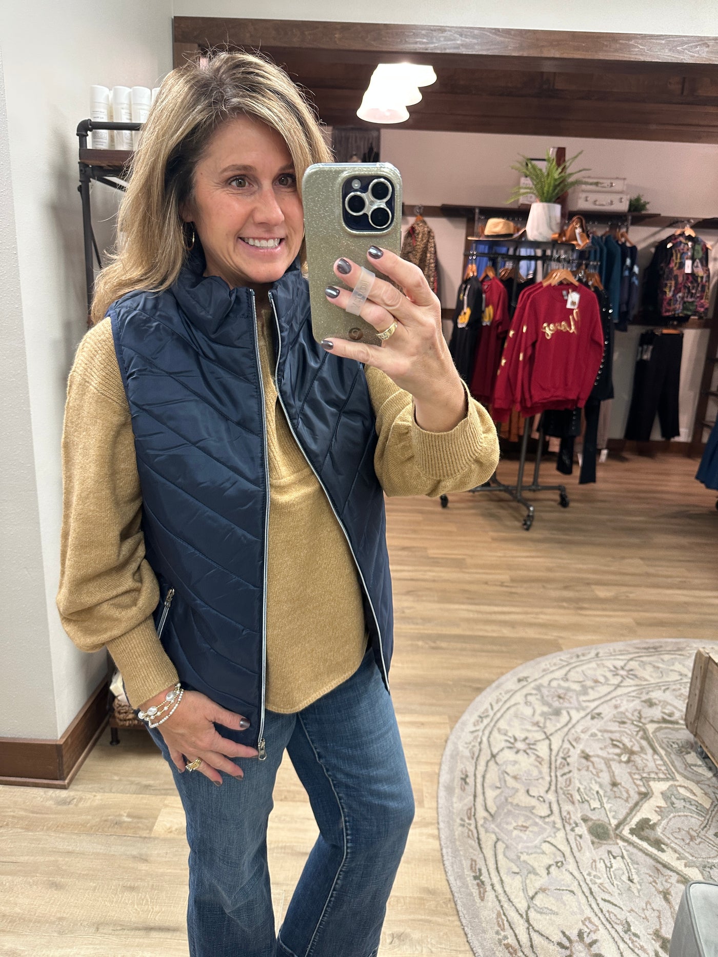 Navy Zip Up Vest