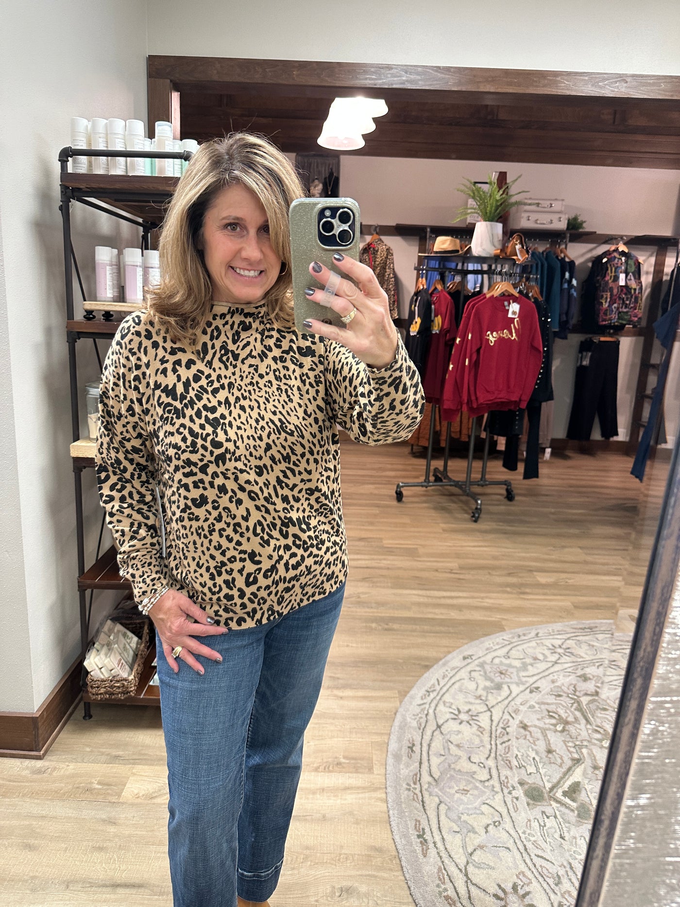 Tribal Lightweight Printed Funnel Neck Sweater