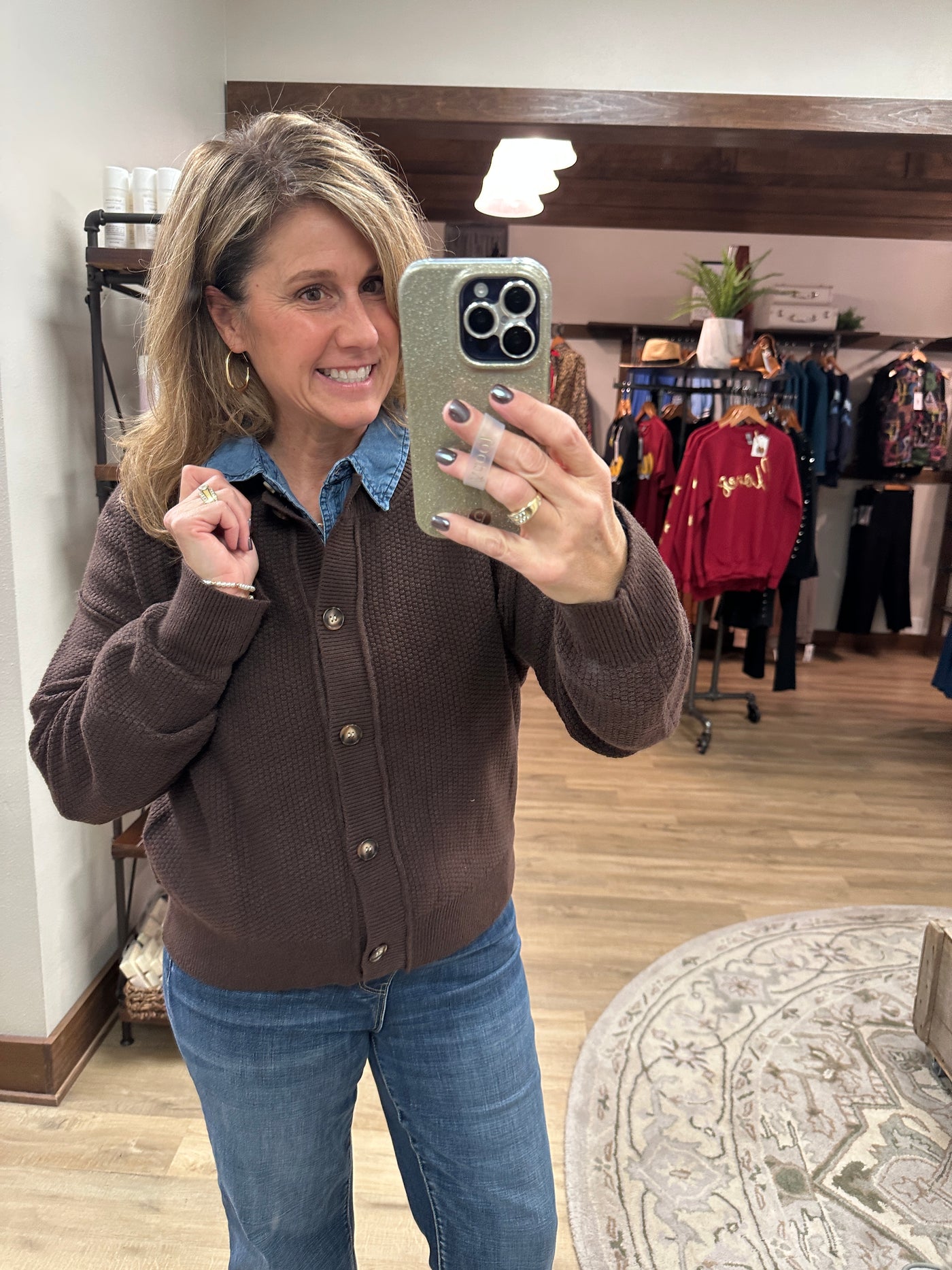 Exposed Seam Button Down Cardi