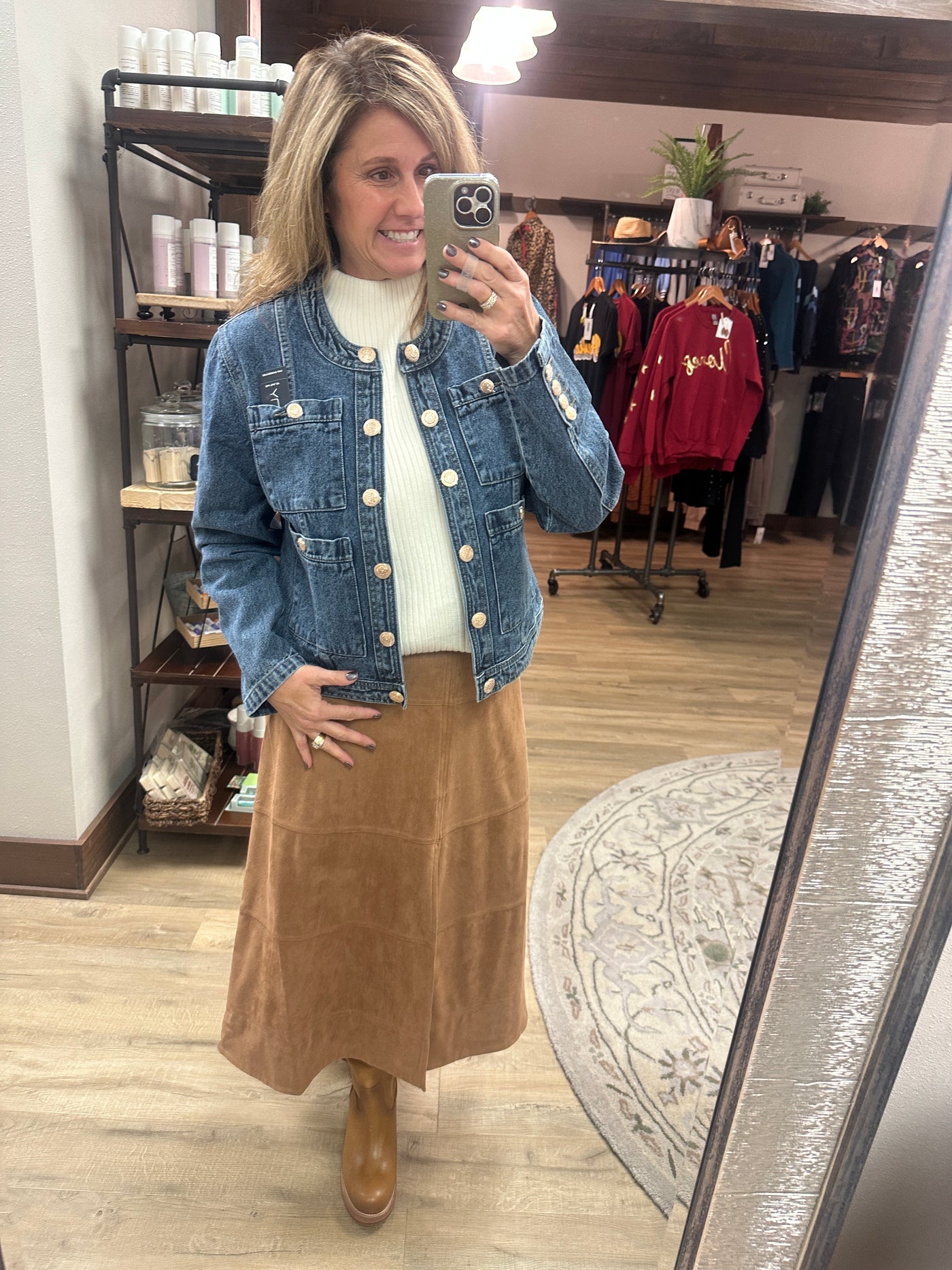 APNY Collarless Denim Jacket
